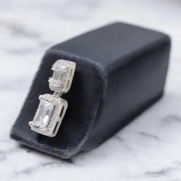 Rihi by P.C. Chandra Jewellers 925 Sterling Silver Rectangle Stone Earrings-image-53