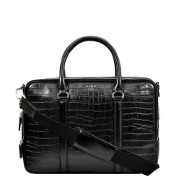 Eske Matt Black Leather Medium Laptop Messenger Bag-42