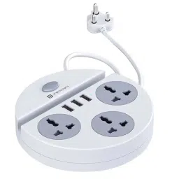 Portronics Power Plate 5 POR-1359 With 3 Socket & 3 USB Port Surge Protector (White)-79