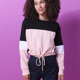Campus Sutra Pink Regular Fit Sweatshirt-image-38