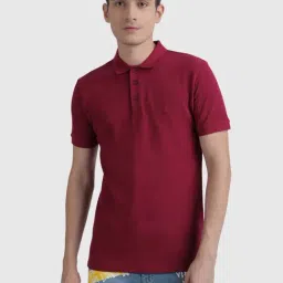 United Colors of Benetton Maroon Cotton Slim Fit Polo T-Shirt-picture-27