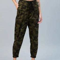 StyleStone Olive Camo Print Joggers-image-86