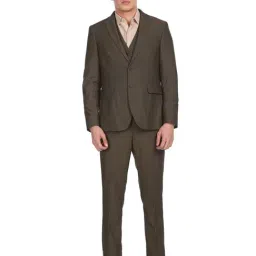 Arrow Brown Regular Fit Three Piece Suit-image-98