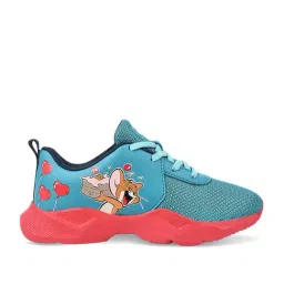 Campus Kids Teal Blue & Red Running Shoes-image-59