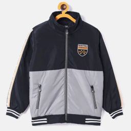 Duke Kids Navy & Grey Color Block Full Sleeves Jacket-image-48