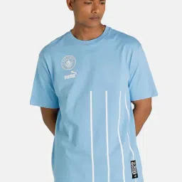 Puma Team Light Blue & Puma White Regular Fit Printed Jersey-image-93