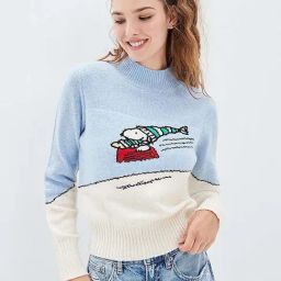 American Eagle Outfitters Blue & Off-White Printed Sweater-picture-9