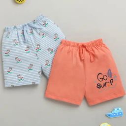 Bumzee Green Cotton Printed Shorts Pack of 2-image-32