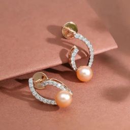 Malabar Gold and Diamonds 18k Rose Gold Diamond Stud Earrings-image-81