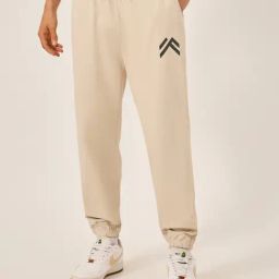 Styli Cream Cotton Relaxed Fit Joggers-image-78