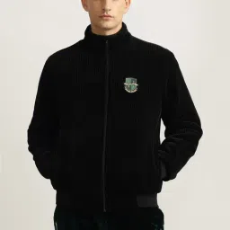 Iconic Black Regular Fit Texture Jacket-image-28