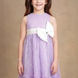 One Friday Kids Purple Embellished Regular Fit Dress-picture-43