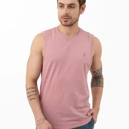 DCYPHR Men Solid Round Neck Cotton T-shirt-image-41