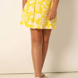 VERO MODA GIRL Yellow & White Printed Shorts-image-59
