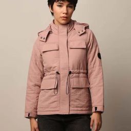 Only Pink Nylon Hooded Puffer Jacket-image-32