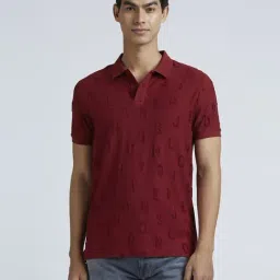 Pepe Jeans Burgundy Cotton Regular Fit Embroidered Polo T-Shirt-picture-9