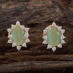 Kushal's Fashion Jewellery Rose Gold-Plated Zircon Embellished Bridal Contemporary Studs-32