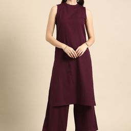 Anouk Women Regular Pure Cotton Kurta with Palazzos-picture-17