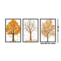 999store White & Yellow Printed Trees Paintings - Set of 3 image 4