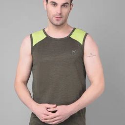 Force NXT Olive Regular Fit Gym Vest-image-23