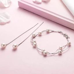 Zavya 925 Silver Freshwater Pearl Rhodium Plated Jewellery Set for Women-picture-6