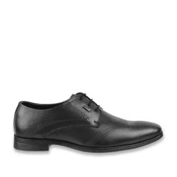 Mochi Men's Black Derby Shoes-image-84