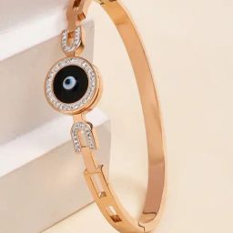 Karatcart Rose Gold-Plated Evil Eye Enamel Bangle-Style Bracelet For Women-33
