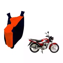 Auto Pearl Waterproof Two Wheeler Cover For TVS Star (Orange & Blue)-image-45