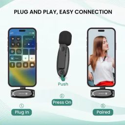 Portronics Dash 7 Omnidirectional Type C Wireless Microphone with Noise Cancellation (Black) image 3