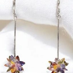 Rihi by P.C. Chandra Jewellers 925 Sterling Silver Multicolor Floral Chain Drop Earrings-29