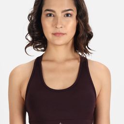 ATHLISIS Burgundy Workout Bra - Lightly Padded-image-5