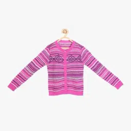 Solly By Allen Solly Kids Pink Printed Cardigan-image-15