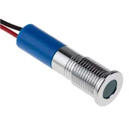 RS PRO Blue Panel Mount Indicator 24V DC, Mounting Hole Size 8 mm, Termination Type Lead Wires, IP Rating IP67, Model No 7001930 image 4