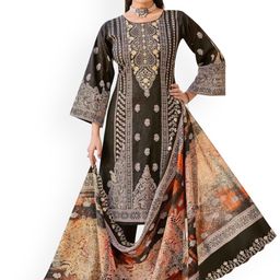 DRAVINAM Trends Embroidered Pure Cotton Unstitched Dress Material-picture-22
