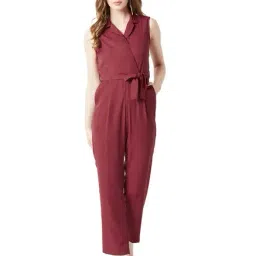 Miss Chase Maroon Sleeveless Jumpsuit-image-20