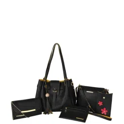 Bagsy Malone Black Shoulder Handbag with 2 Sling Handbag,Wallet & Pouch-45
