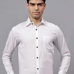 Vida Loca Men India Slim Spread Collar Solid Cotton Slim Fit Formal Shirt-image-11