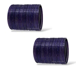 PRIYA KANGAN Set Of 48 Glitter Zari Work Glass Bangles-picture-21