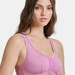 MAROON Full Coverage Non-Padded Training & Gym Work Out Cotton Lycra Front Open Bra image 3