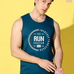 WOOSTRO Pack Of 2 Printed Super Combed Cotton Gym Vests VWS26(RUN PEACOCK)(MORE RUST)-image-76