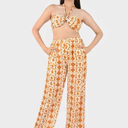 Blissence Geometric Printed Halter Neck Top & Trouser-image-52