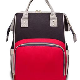 Chinmay Kids Large Capacity Diaper Backpack with Insulated Bottle Storage -  Red & Black-image-98