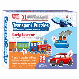 Ankit Toys Transport Educational Jigsaw Puzzle for Kids Jumbo Pack in Multi Language Multicolor - 25 Pieces-28