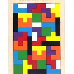 NEGOCIO Wooden Jigsaw Puzzle (40 Pieces) Tangram Jigsaw Teasers Educational Children's Puzzle Game for Ages 3 + Boys & Girls - COLOR MAY VARY-0