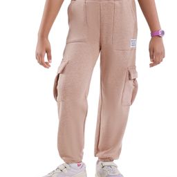 Honeyhap Premium Fleece Full Length Solid Lounge Pant With Bio Finish - Light Brown Melange-image-56