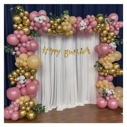 Bubble Trouble Happy Birthday Balloon Decoration Kit for Girls  Pack of 68 Peach Pink & gold metallic Pack of 68-image-53