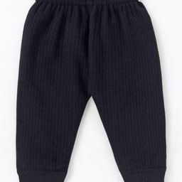 Bodycare Cotton Knit Full Length Thermal Pant with Stripes Detailing - Black-image-10