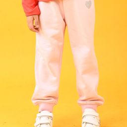 Anthrilo Fleece Heart Printed Jogger - Pink-image-22