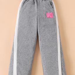 Mark & Mia Cotton Full Length Trouser with Embroidered Patch - Grey-image-20