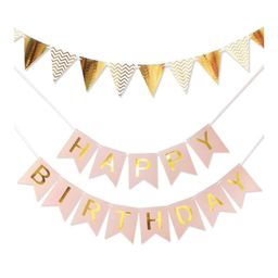 Bubble Trouble Happy Birthday Party Banner Combo Pack of 2 - Pink-image-1